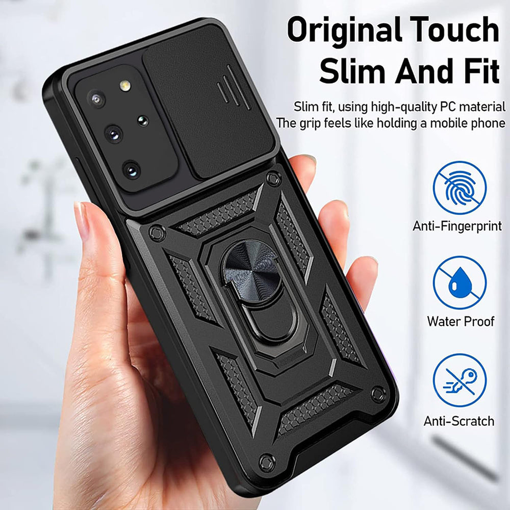 Fekete Techsuit CamShield Series tok Samsung Galaxy S20 Plus 4G / S20 Plus 5G készülékhez