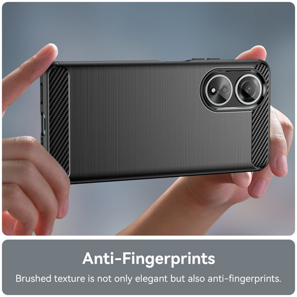 Husa de protectie Techsuit Carbon Silicone compatibil cu Oppo A58 4G, Negru