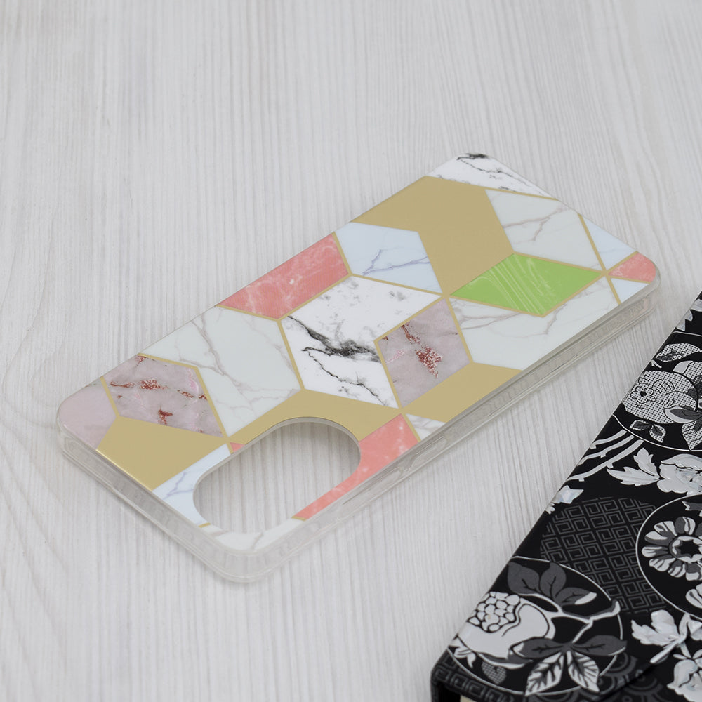 Husa de protectie Techsuit Marble Series compatibil cu Oppo A78 4G, Mov Hex