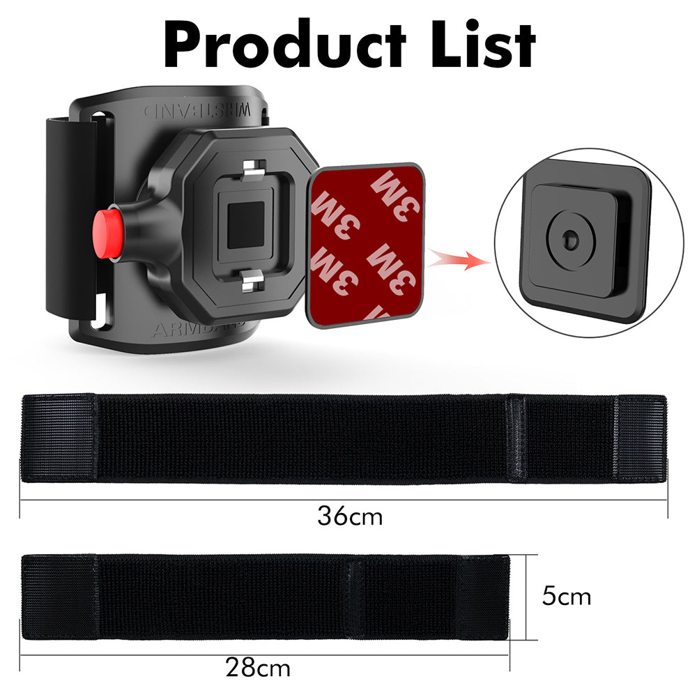 Techsuit Sports Armband with Phone Locker (TSA1), Velcro Mounting Strap, Quick Button Release, 3M Glue, max 6.8", Negru