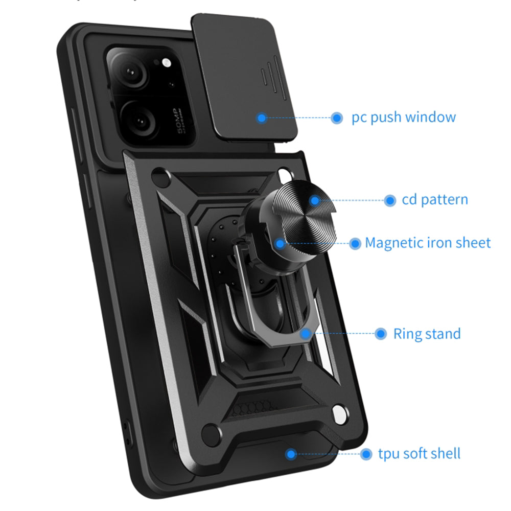 Husa de protectie Techsuit CamShield Series compatibil cu Xiaomi 13T / 13T Pro, Negru