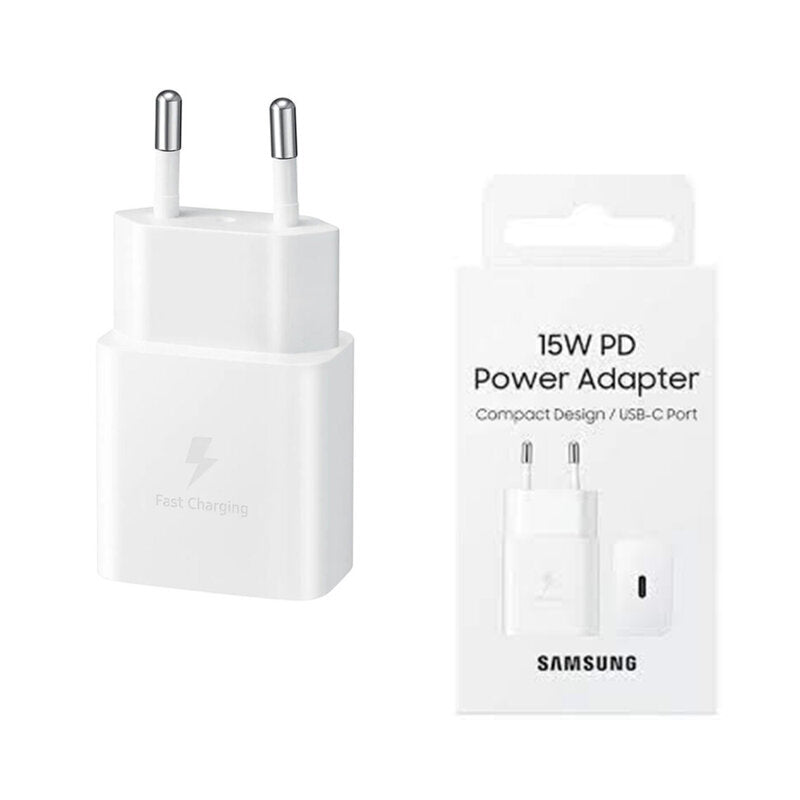 Incarcator retea original Samsung fast charging, USB Type C, 15W - White