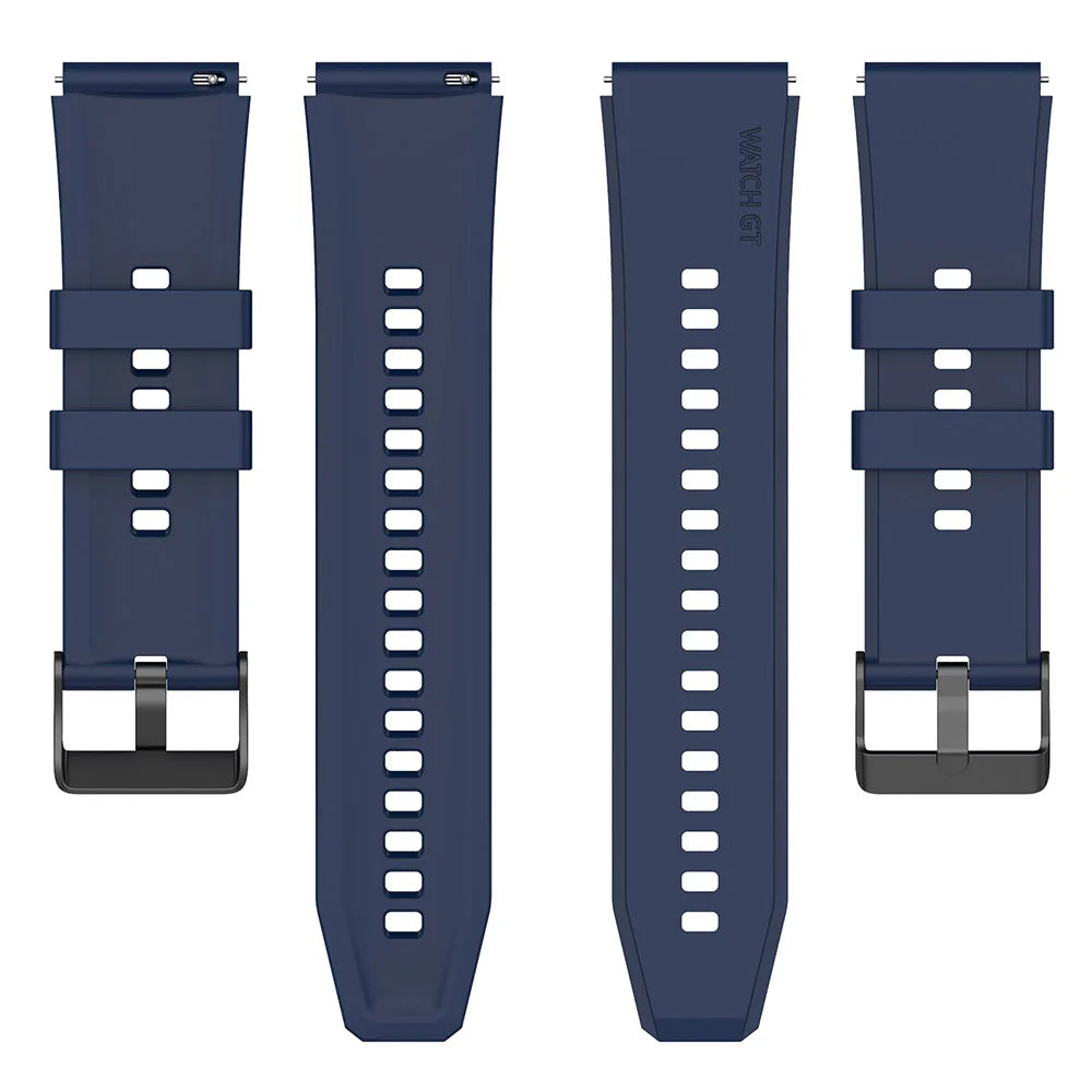 Curea smartwatch Techsuit Watchband 20mm (W026) compatibil cu Samsung Galaxy Watch 4/5/Active 2, Huawei Watch GT 3 (42mm)/GT 3 Pro (43mm), Albastru Inchis