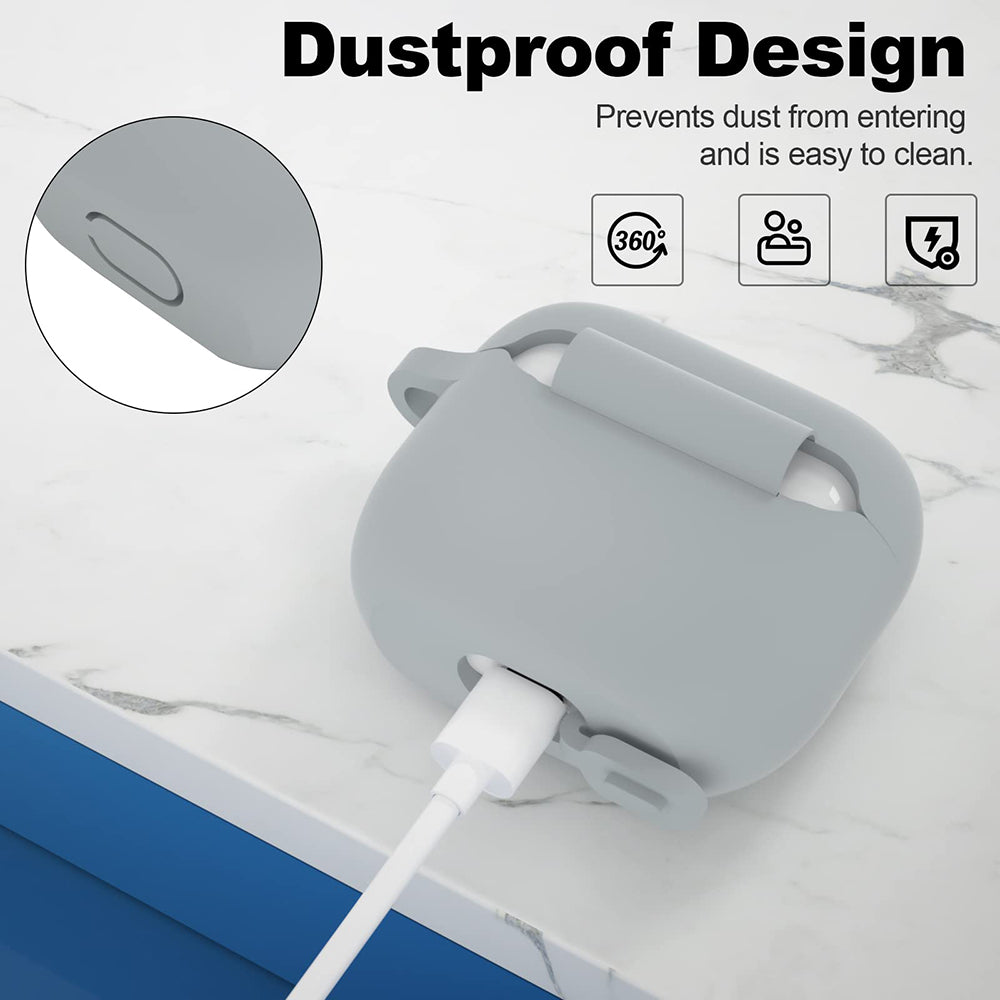 Casti Techsuit Silicone Case, for Apple AirPods 3, Smooth Ultrathin Material, Gri