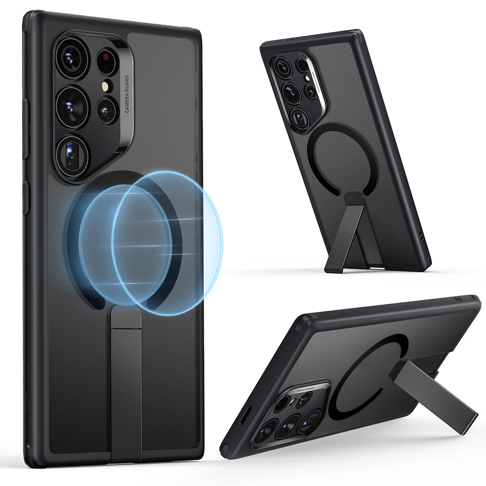 ESR Husa de protectie ESR Boost Flickstand HaloLock compatibil cu Samsung Galaxy S24 Ultra, Negru Mat