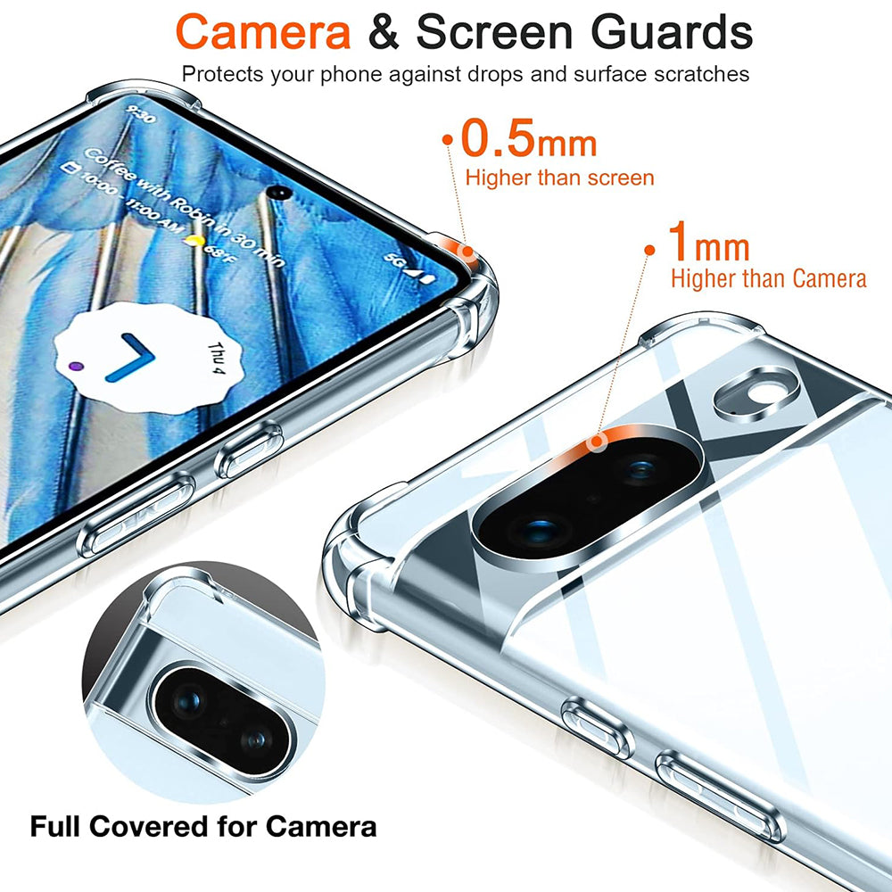 Husa de protectie Techsuit Shockproof Clear Silicone compatibil cu Google Pixel 8a, Transparent