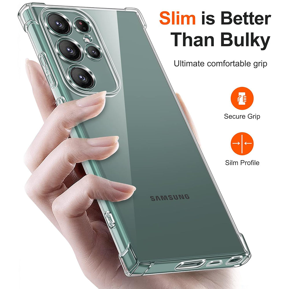 Husa de protectie Techsuit Shockproof Clear Silicone compatibil cu Samsung Galaxy S24 Ultra, Transparent