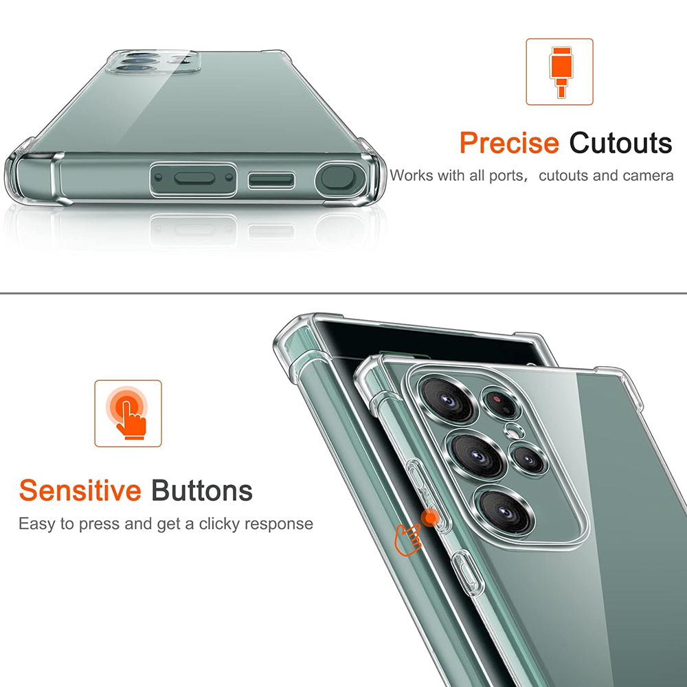 Husa de protectie Techsuit Shockproof Clear Silicone compatibil cu Samsung Galaxy S24 Ultra, Transparent