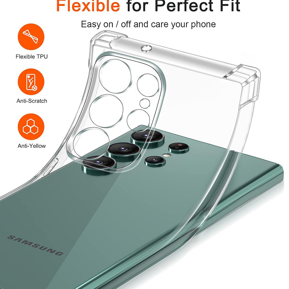 Husa de protectie Techsuit Shockproof Clear Silicone compatibil cu Samsung Galaxy S24 Ultra, Transparent