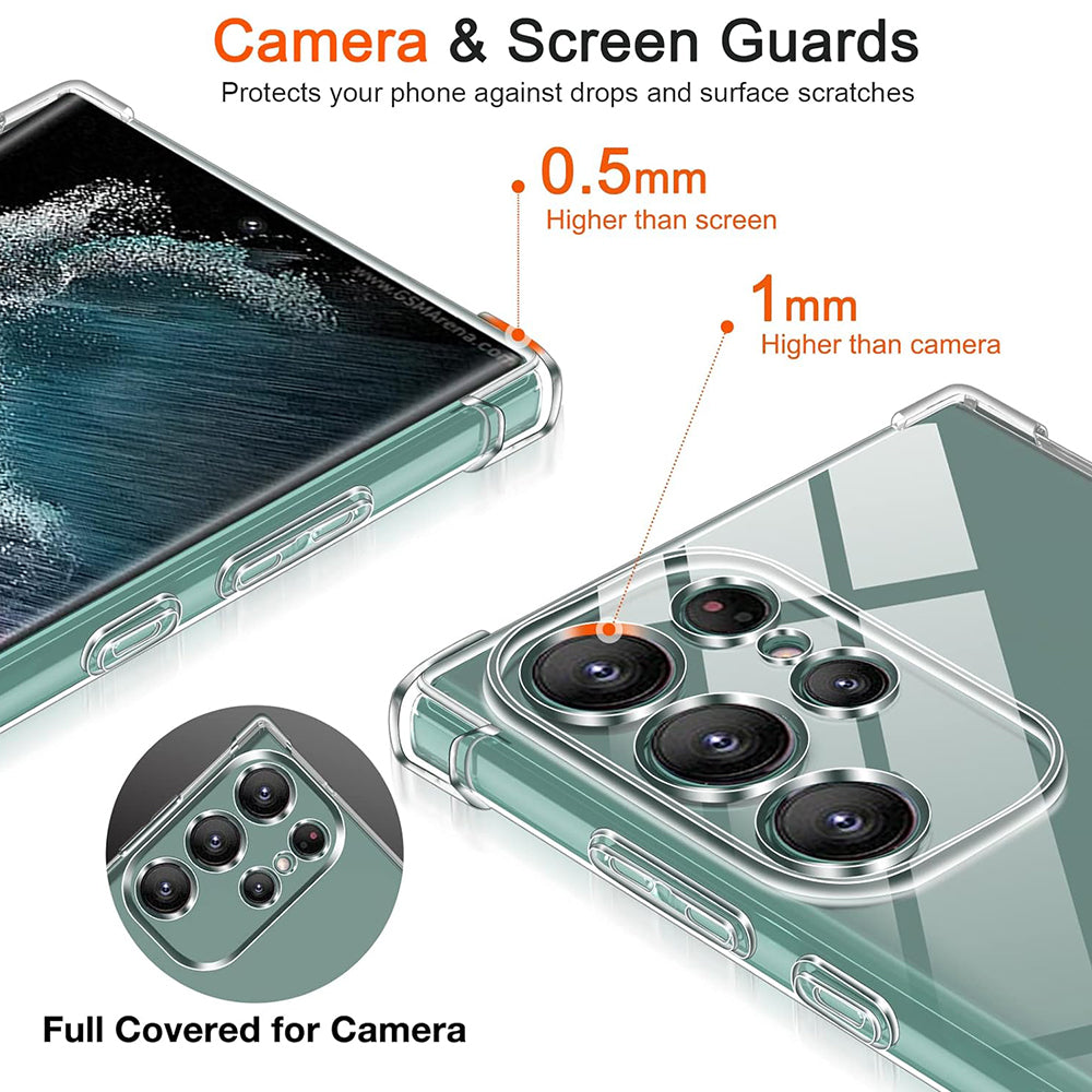 Husa de protectie Techsuit Shockproof Clear Silicone compatibil cu Samsung Galaxy S24 Ultra, Transparent