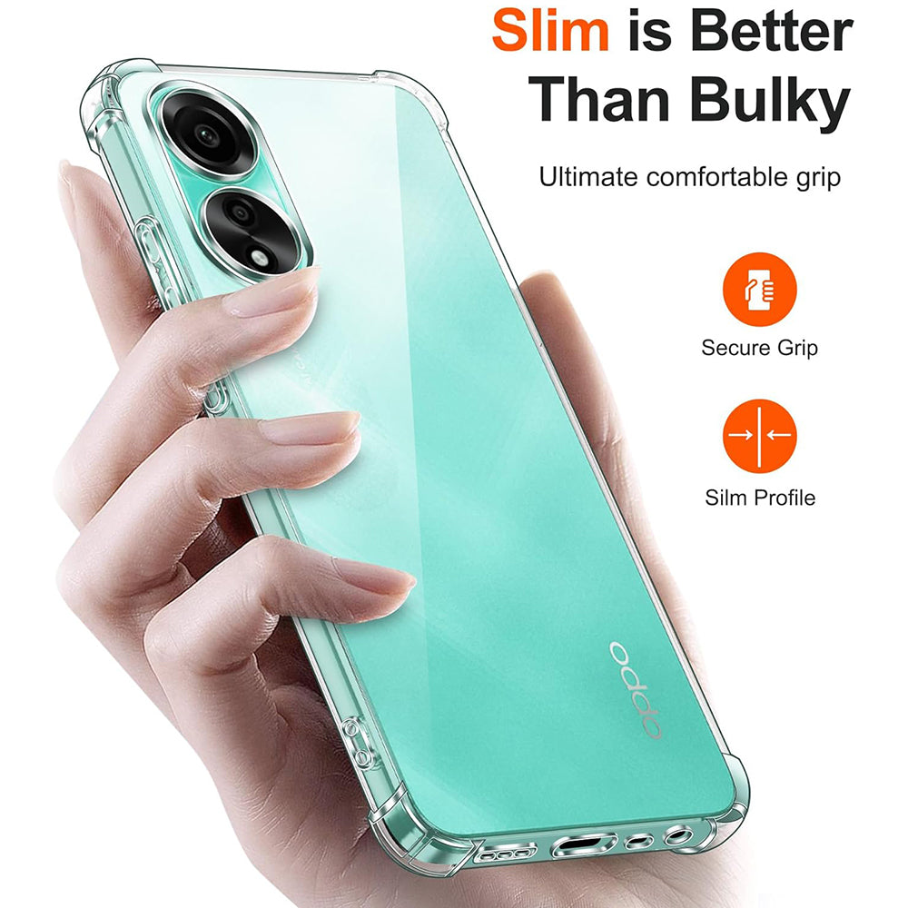 Husa de protectie Techsuit Shockproof Clear Silicone compatibil cu Oppo A78 4G, Transparent