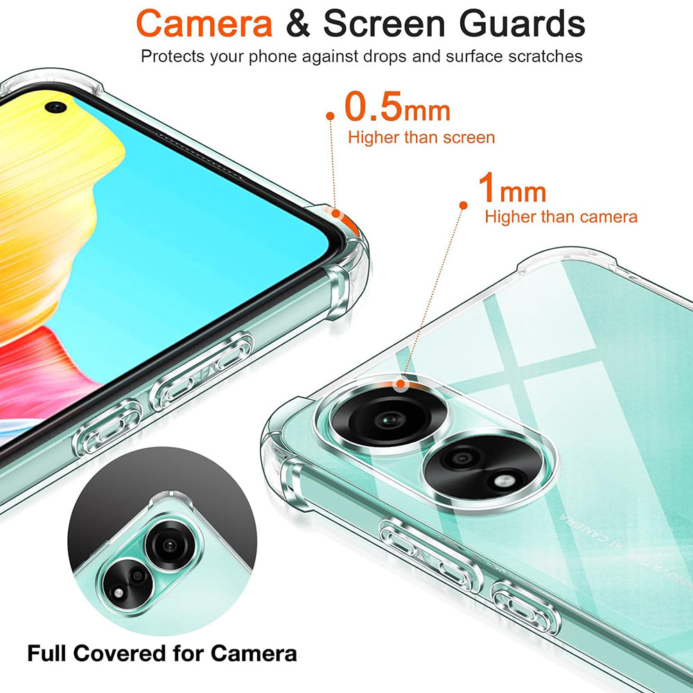 Husa de protectie Techsuit Shockproof Clear Silicone compatibil cu Oppo A78 4G, Transparent