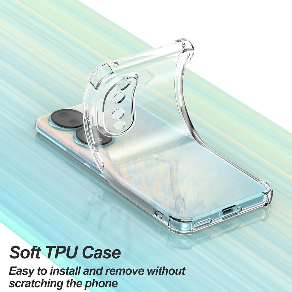 Husa de protectie Techsuit Shockproof Clear Silicone compatibil cu Honor 90 Pro, Transparent