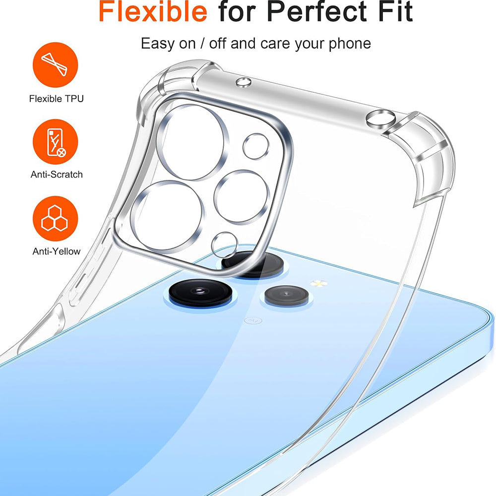 Husa de protectie Techsuit Shockproof Clear Silicone compatibil cu Xiaomi Redmi 12 4G / 12 5G, Transparent