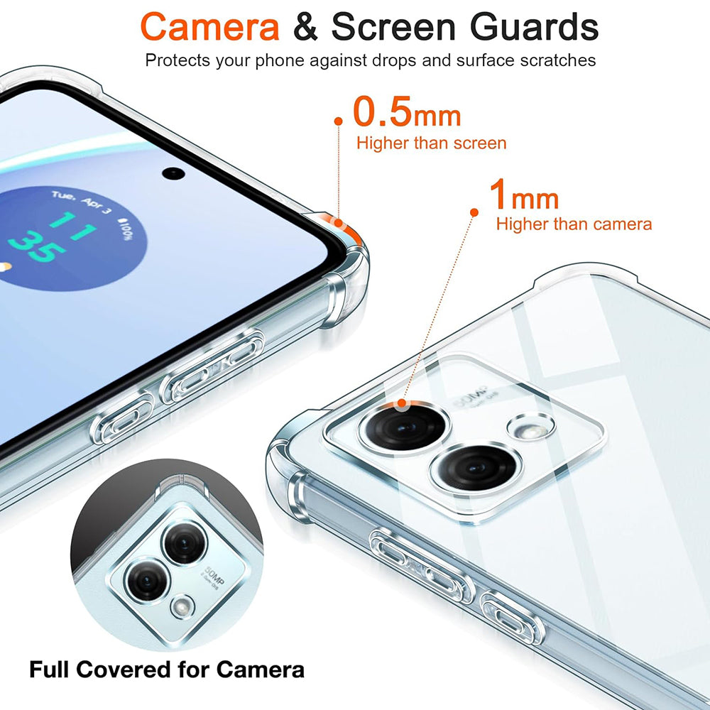 Husa de protectie Techsuit Shockproof Clear Silicone compatibil cu Motorola Moto G84, Transparent