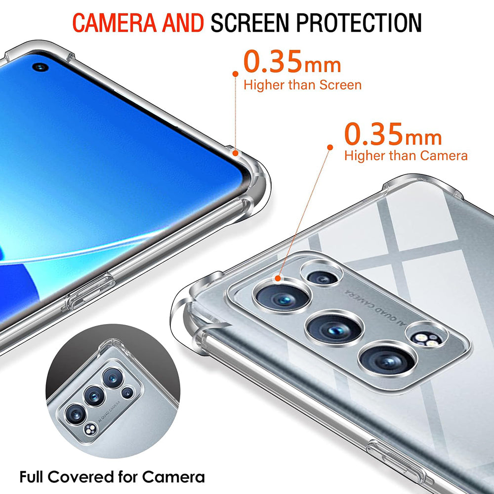 Husa de protectie Techsuit Shockproof Clear Silicone compatibil cu Oppo Reno6 Pro 5G (Snapdragon), Transparent