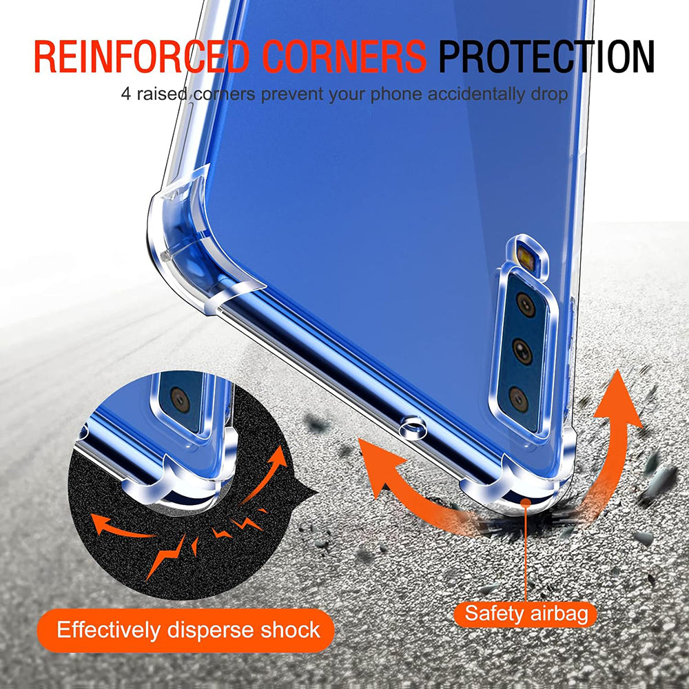 Husa de protectie Techsuit Shockproof Clear Silicone compatibil cu Samsung Galaxy A7 2018, Transparent
