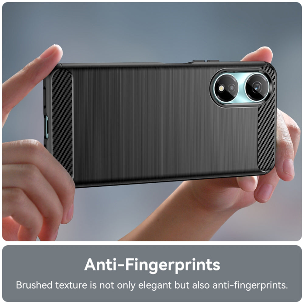 Husa de protectie Techsuit Carbon Silicone compatibil cu Honor X7b / X7b 5G / 90 SMART, Negru