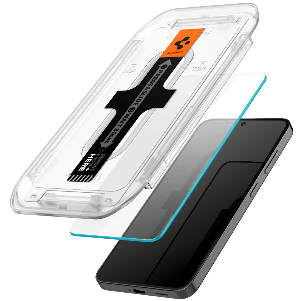 Folie de protectie Spigen (set de 2) Glas.tR EZ-FIT (AGL07440) compatibil cu Samsung Galaxy S24 / S25, Transparent
