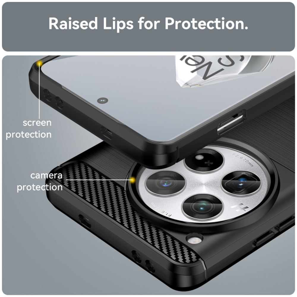 Husa de protectie Techsuit Carbon Silicone compatibil cu OnePlus 12R, Negru