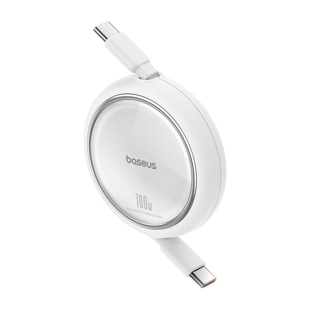 Cablu Baseus Free2Draw Mini (P10364500211-00), Type-C to Type-C, 100W, 1m, Retractable, Moon White