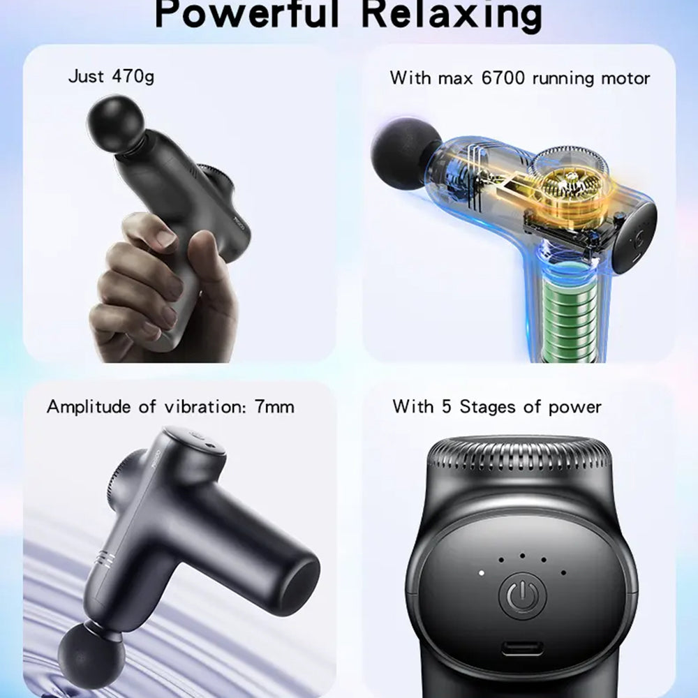 Yesido Massage Gun (MG01), Low Noise, Type-C, Negru