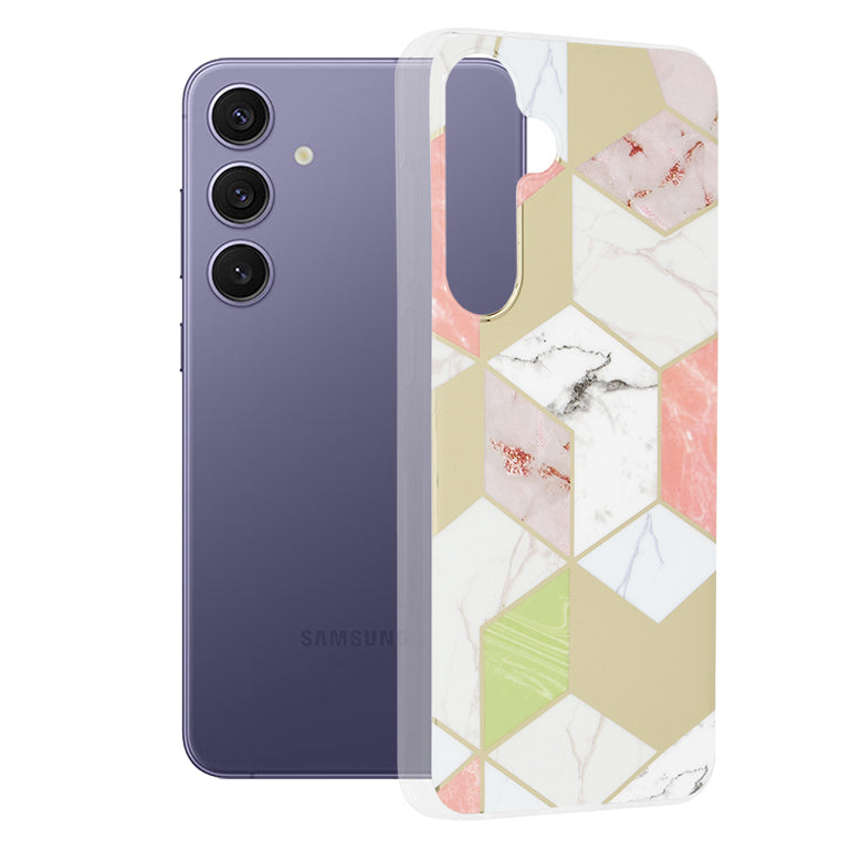 Husa de protectie Techsuit Marble Series compatibil cu Samsung Galaxy S24 Plus, Mov Hex