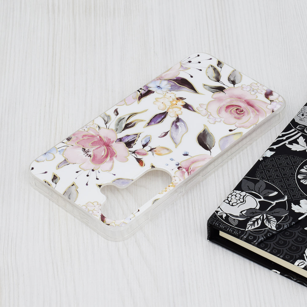 TechSuit Husa de protectie Techsuit Marble Series compatibil cu Samsung Galaxy S24 Plus, Chloe White – imagine 4