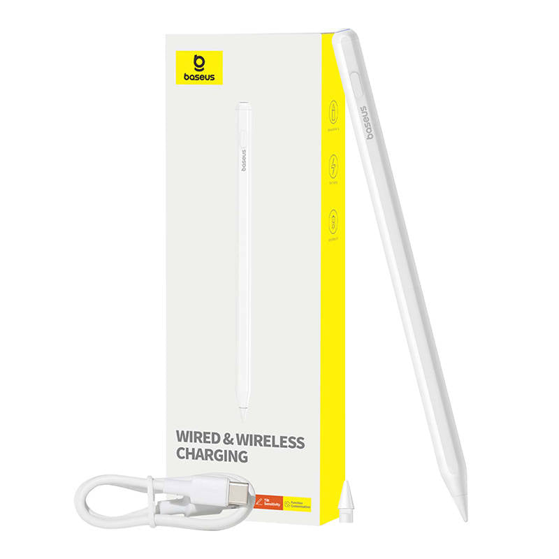 Stylus Baseus Stylus Pen Smooth Writing Series (P80015804213-00), Active, Wireless and Cabled Charging, for iPad, Alb