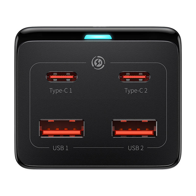 Incarcator Baseus /Powerstrip (PSZM000401), GaN3 Pro, 2xUSB, 2xUSB-C, AC, 100W, Negru