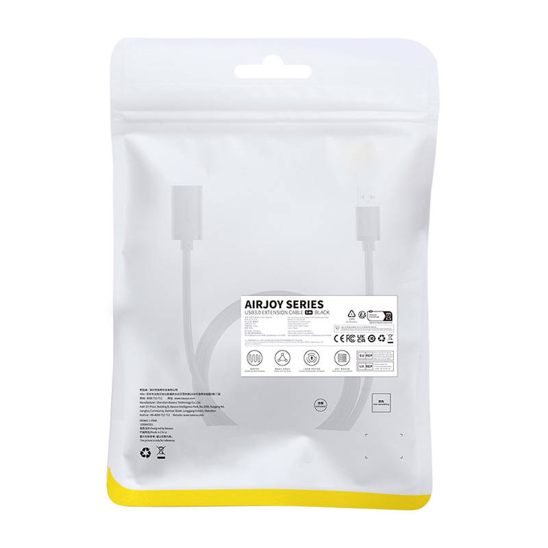 Adaptor Baseus Extension Cable AirJoy Series (B00631103111-00), USB Male to Female USB 3.0, 1m, Negru