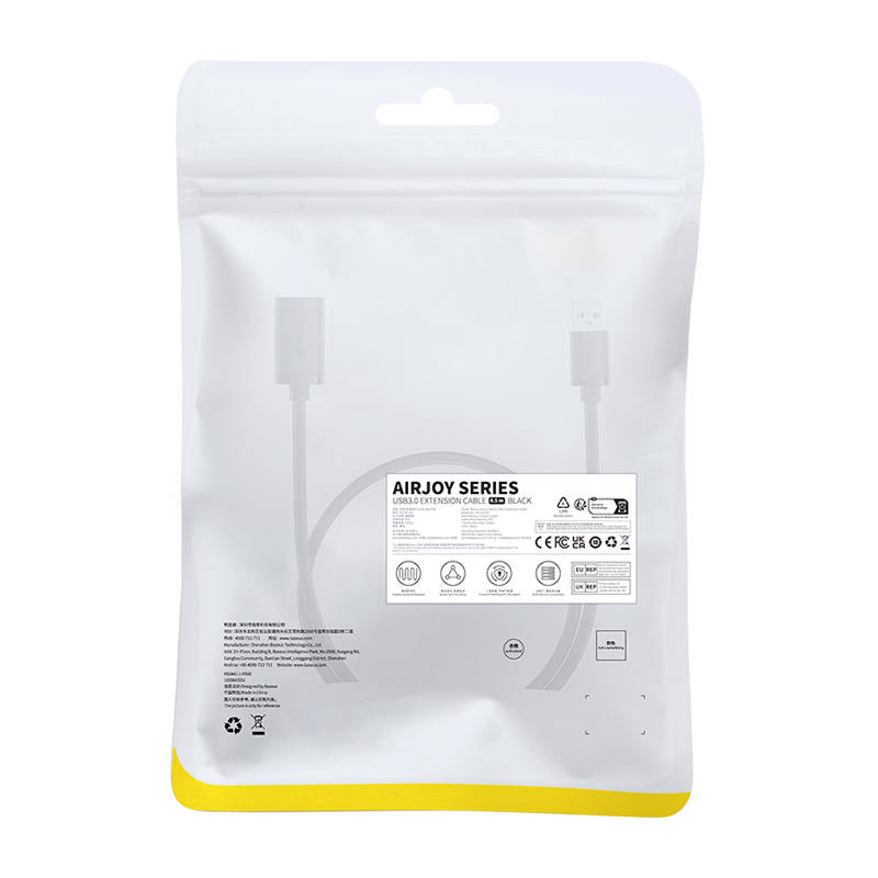 Adaptor Baseus Extension Cable AirJoy Series (B00631103111-01), USB Male to Female USB 3.0, 0.5m, Negru