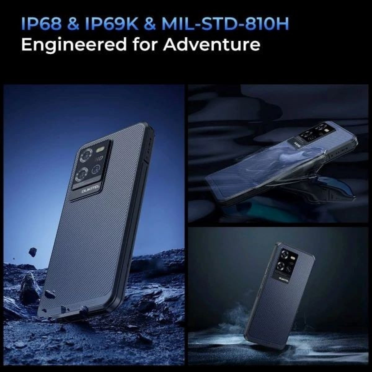 Oukitel WP50, 5G, 6.60" HD+, 12GB RAM (4GB + 8GB extensibili), 256GB ROM, Android 14, MTK Dimensity 6100+, NFC, Face Unlock, Amprenta, 48MP, 6500mAh, Dual SIM