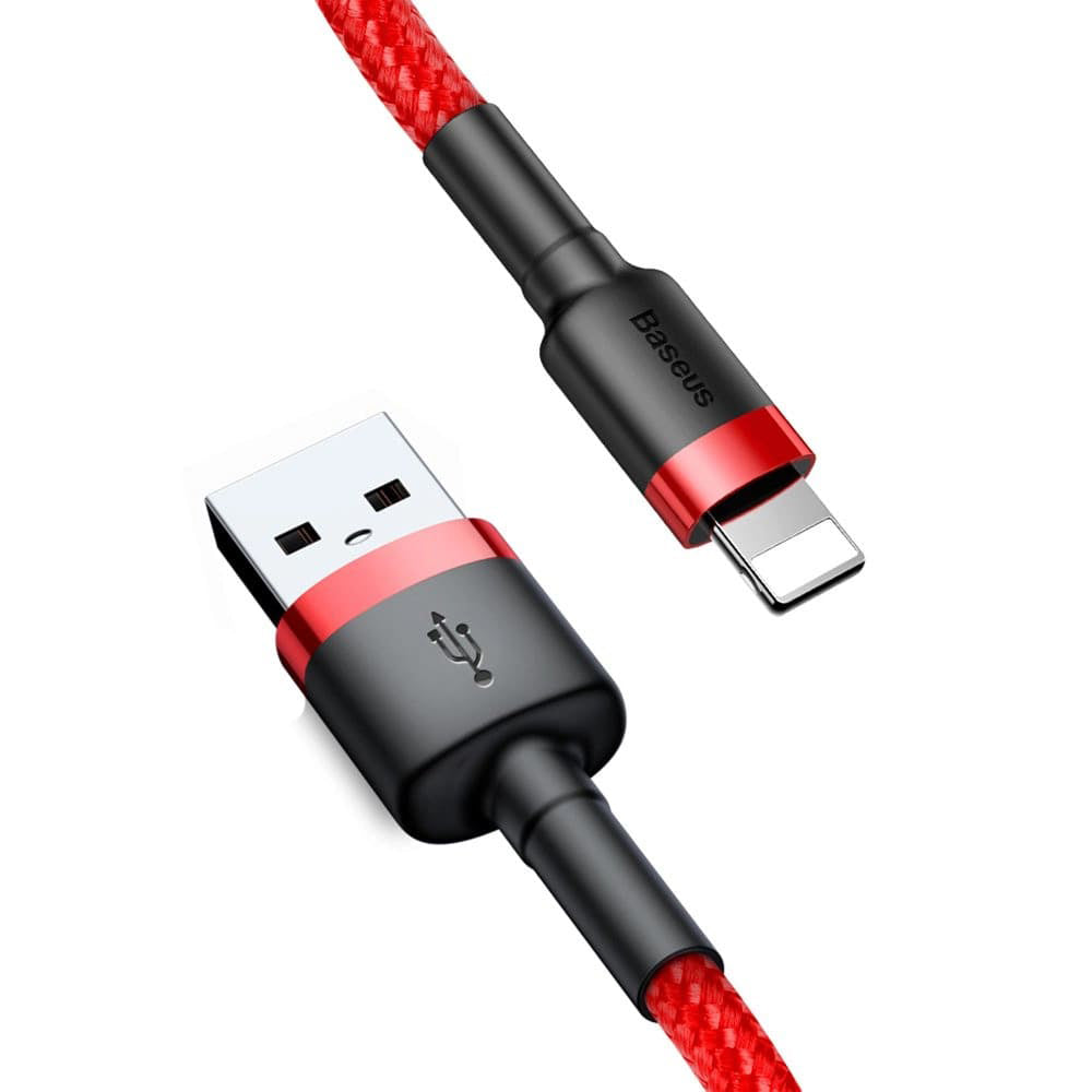 Cablu Baseus Cafule (CALKLF-A09), USB to Lightning, Fast Charging, Q.C.3.0, 2.4A, 0.5m, Rosu