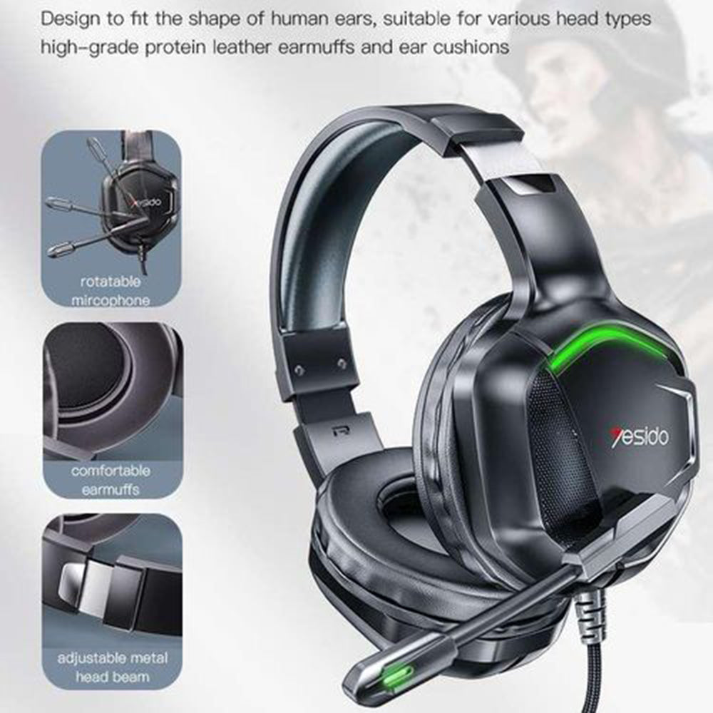 Yesido Wired EK01 fekete gaming fülhallgató