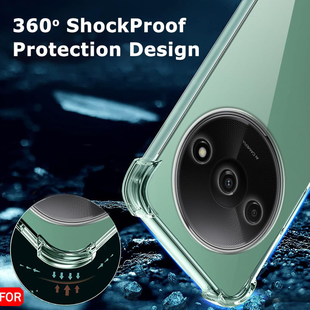 Husa de protectie Techsuit Shockproof Clear Silicone compatibil cu Xiaomi Redmi A3 / Redmi A3x, Transparent