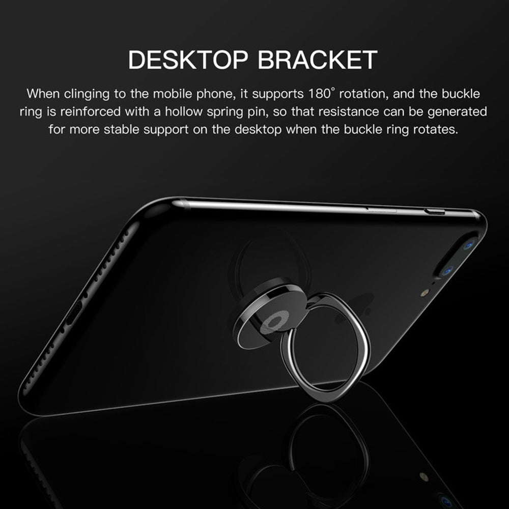 Suport Baseus Privity Ring Bracket (SUMQ-01), for Phone, Zinc Alloy, Negru