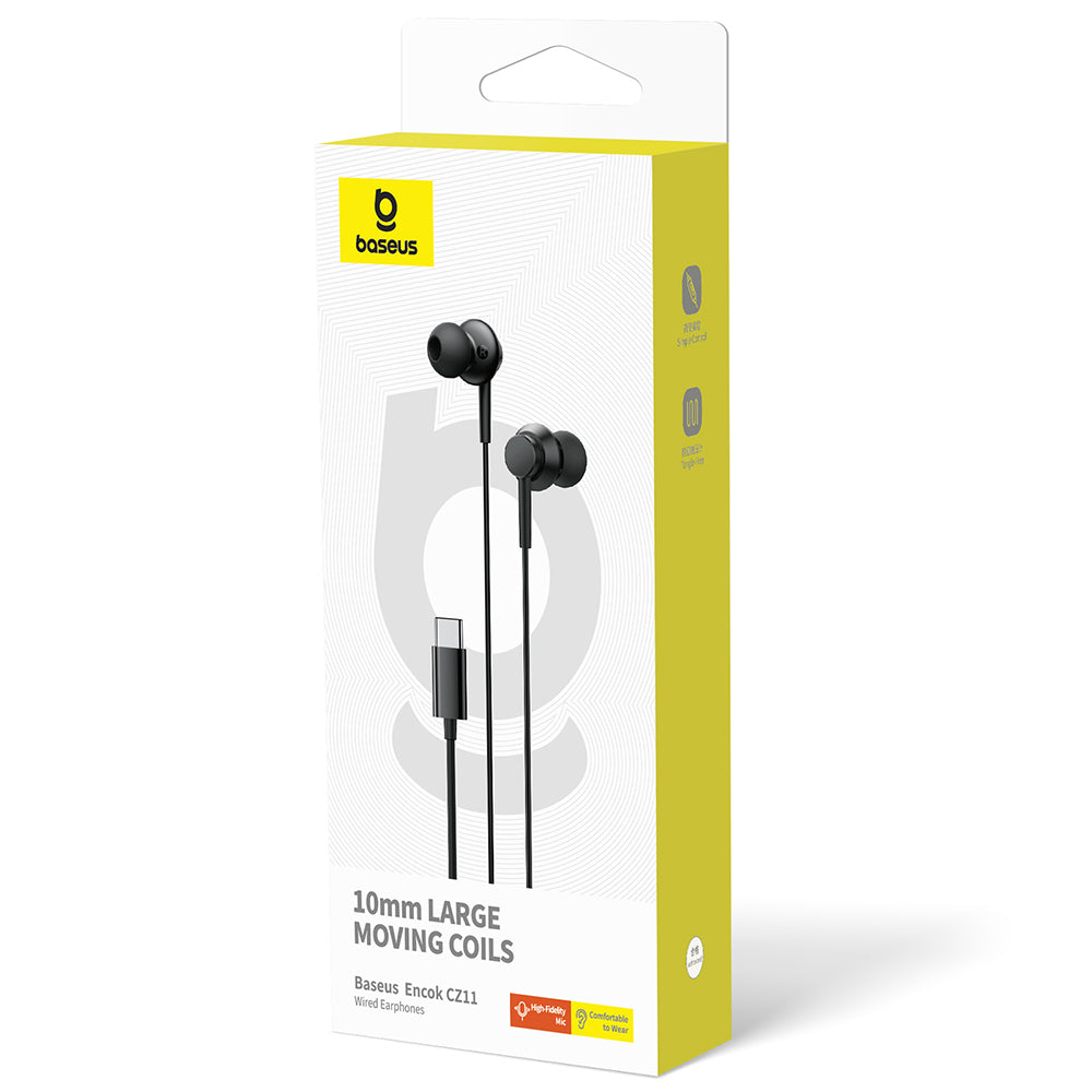 Casti Baseus Wired Earphones Encok CZ11 (A00164300113-Z1), Type-C, In-Ear, Cluster Black