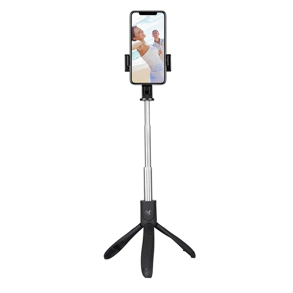Suport Techsuit Selfie Stick (K06), Stable Tripod with Bluetooth Remote Control, Foldable, 360 Rotation, 70cm, Negru