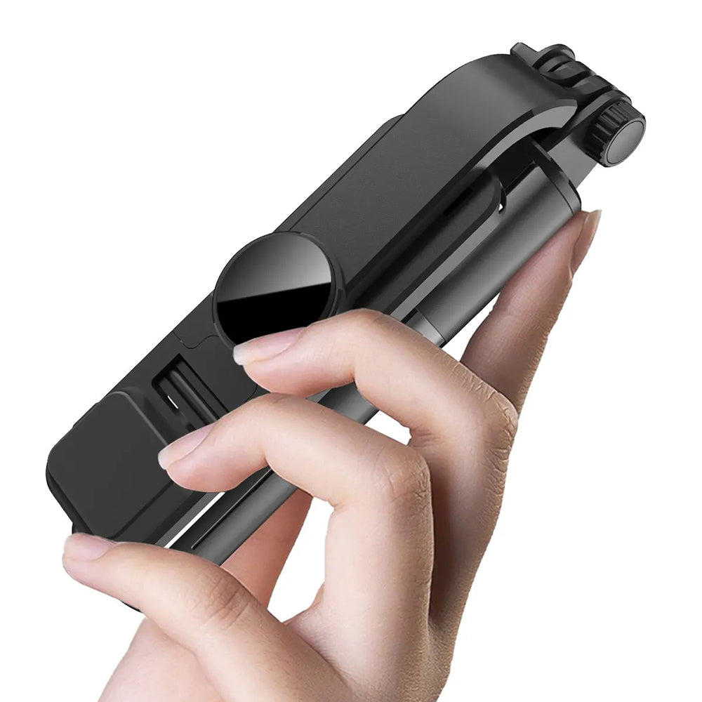 Suport Techsuit Mini Selfie Stick (L10s), Stable Tripod with Bluetooth Remote Control and Fill Light, 70cm, Negru