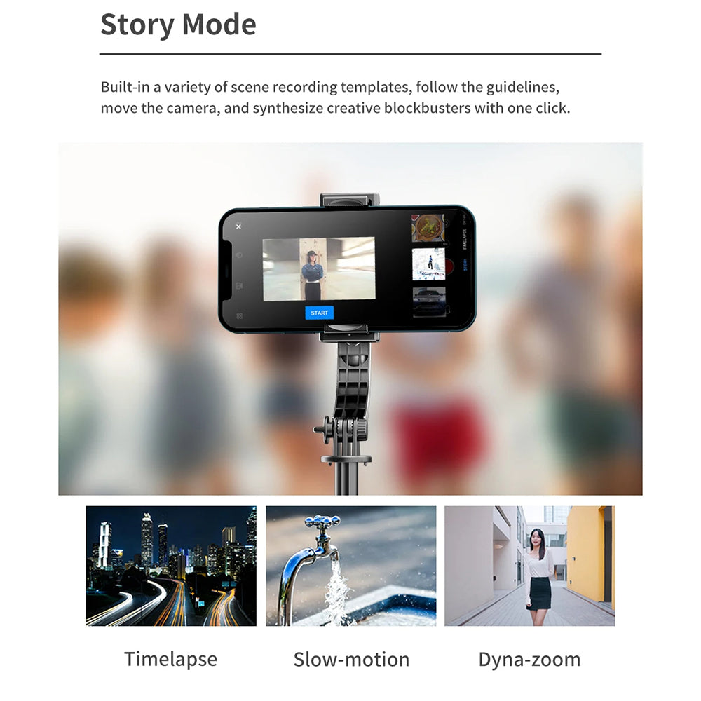 Suport Techsuit Selfie Stick (L19s), Stable Gimbal/Tripod with Bluetooth Remote Control, Fill Light, 360 Rotation, 70cm, Negru