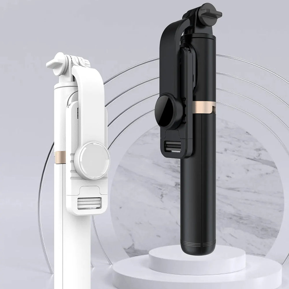 Suport Techsuit Selfie Stick (Q03), Stable Tripod with Bluetooth Remote Control, Aluminium Alloy, 360 Rotation, 74cm, Negru