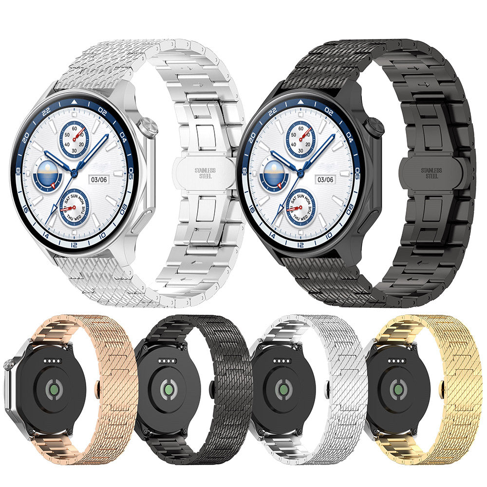 Curea smartwatch Techsuit Watchband 22mm (W052) compatibil cu Huawei Watch GT 2 (46mm)/GT 2 Pro/GT 3 Pro (46mm)/Ultimate, Xiaomi Watch S1, Rose Gold