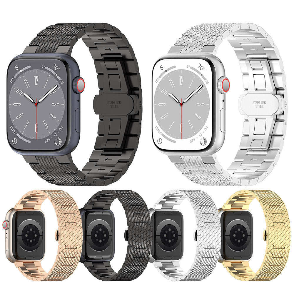 Curea smartwatch Techsuit Watchband 32mm (W052) compatibil cu Apple Watch 1/2/3/4/5/6/7/8/9/10/11/SE/SE 2/SE 3 (38/40/41/42mm), Negru