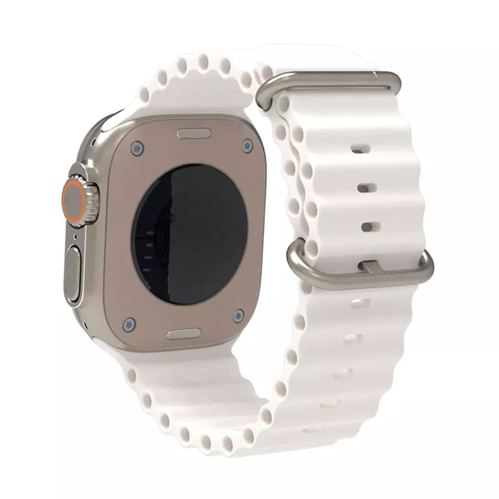 Curea smartwatch Techsuit Watchband (W038) compatibil cu Apple Watch 1/2/3/4/5/6/7/8/9/10/11/SE/SE 2/SE 3/Ultra/2/3 (42/44/45/46/49mm), Alb