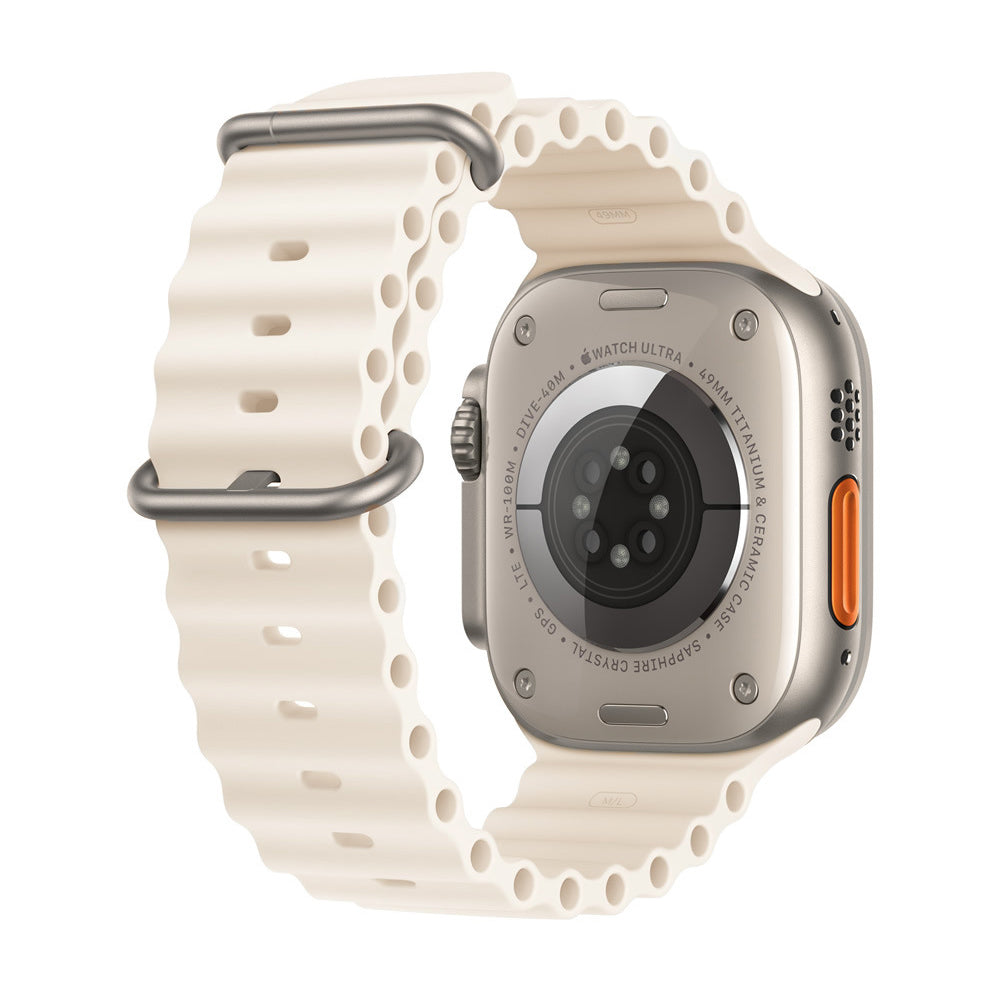 Curea smartwatch Techsuit Watchband (W038) compatibil cu Apple Watch 1/2/3/4/5/6/7/8/9/10/11/SE/SE 2/SE 3/Ultra/2/3 (42/44/45/46/49mm), Alb