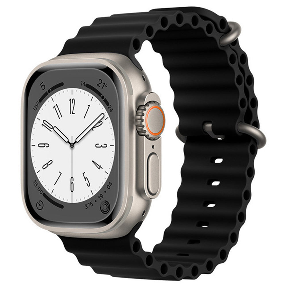Curea smartwatch Techsuit Watchband (W038) compatibil cu Apple Watch 1/2/3/4/5/6/7/8/9/10/11/SE/SE 2/SE 3 (38/40/41/42mm), Negru