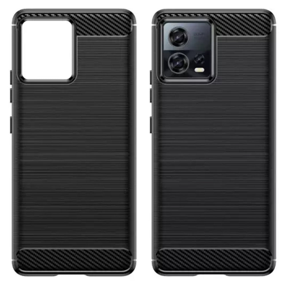 Techsuit Carbon Silicone fekete tok Motorola Edge 30 Fusion telefonhoz