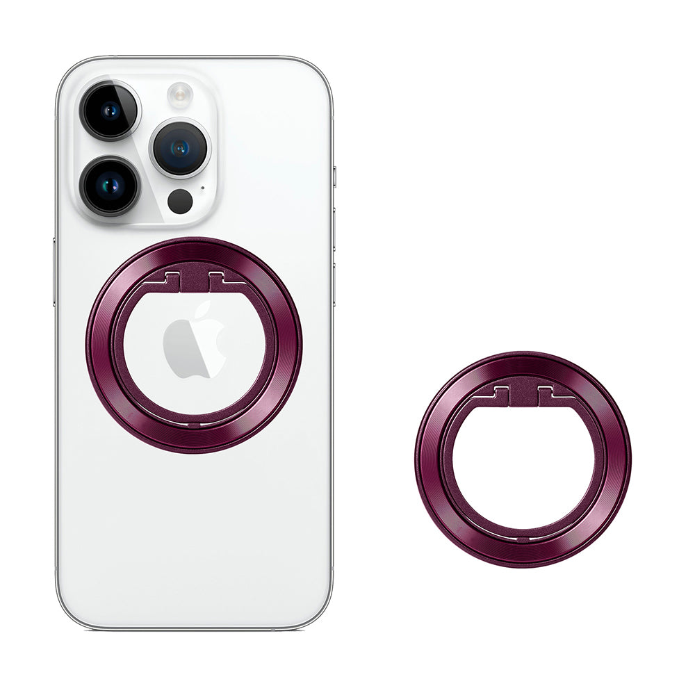 Suport Techsuit MagSafe Phone Ring (MPR2), Round Shape, Aluminium Alloy, Burgundy