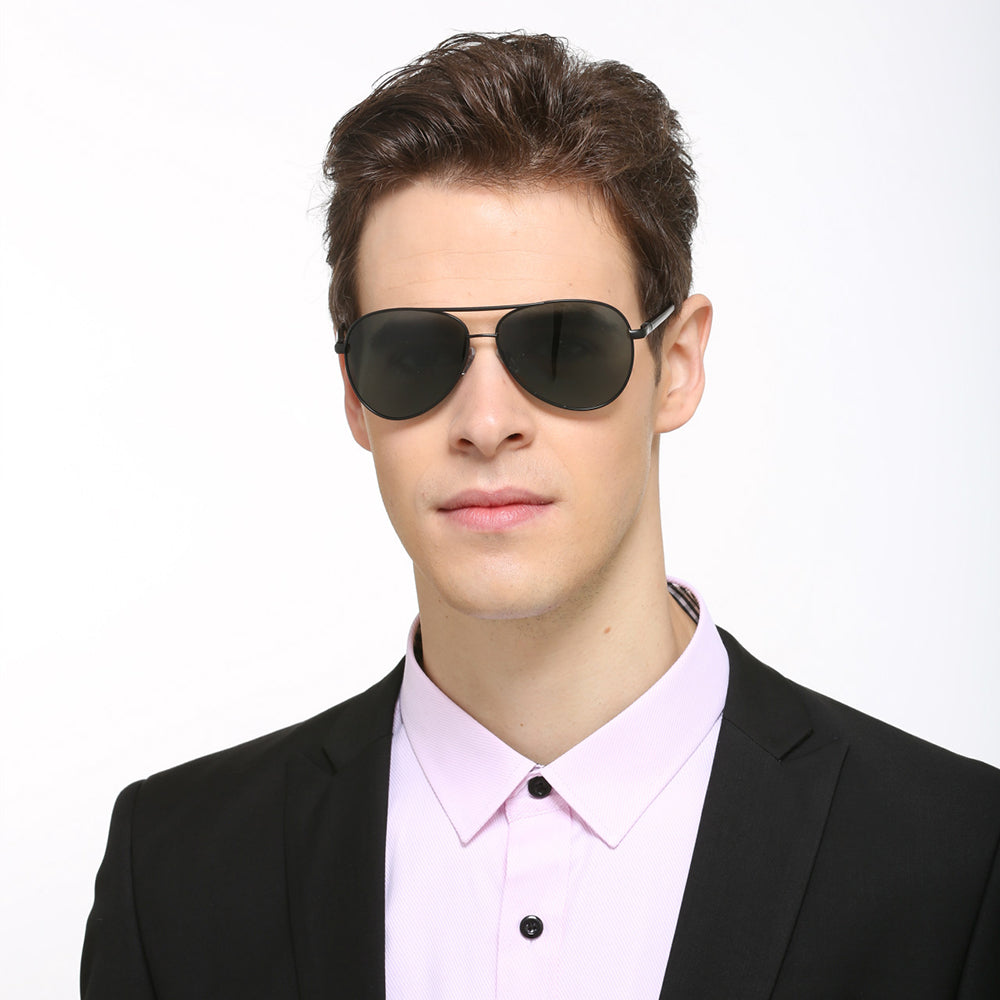 Ochelari de Soare Techsuit (2150), Metal, Negru / Verde
